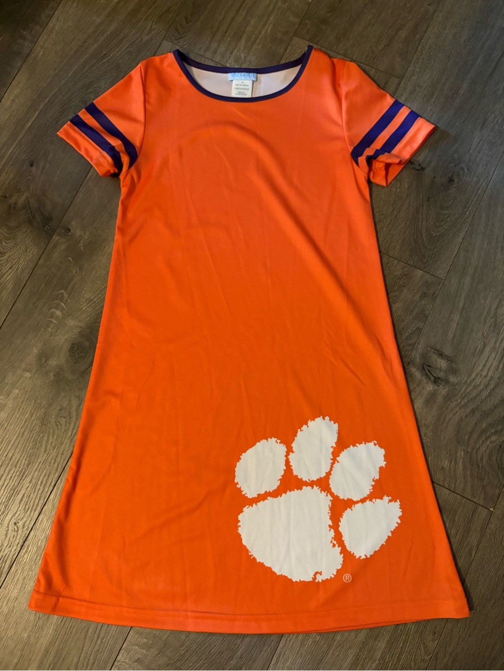 NWOT Kids Clemson A-Line Dress with Purple Trim